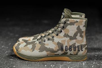 Women's Nobull High-Top Woodland Camo Trainers Olive | SG J2886P